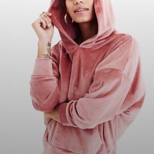 American Eagle Velvet Cropped Hoodie